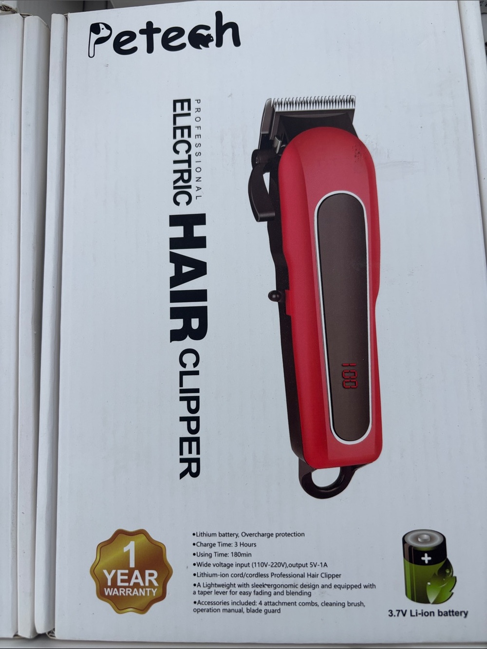 Red Electric Hair Clipper for Men